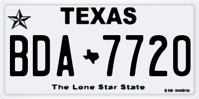 TX license plate BDA7720