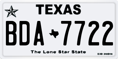 TX license plate BDA7722