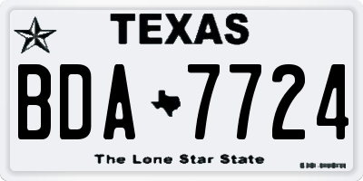 TX license plate BDA7724