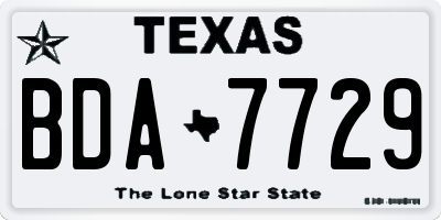 TX license plate BDA7729