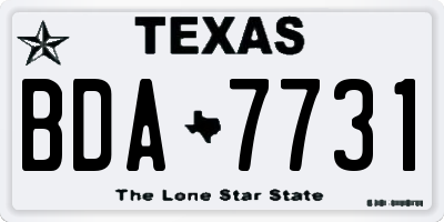 TX license plate BDA7731