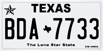 TX license plate BDA7733