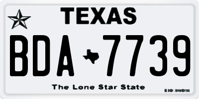 TX license plate BDA7739