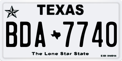 TX license plate BDA7740