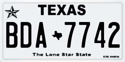 TX license plate BDA7742