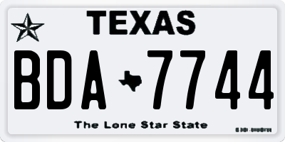 TX license plate BDA7744