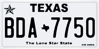 TX license plate BDA7750