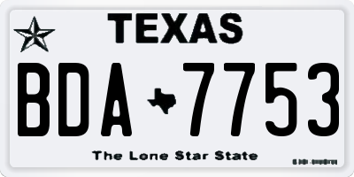 TX license plate BDA7753
