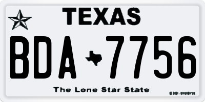 TX license plate BDA7756