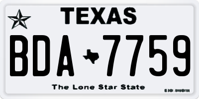 TX license plate BDA7759