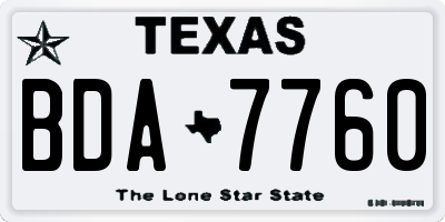 TX license plate BDA7760
