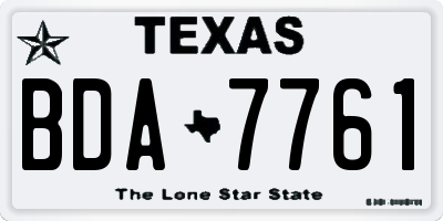 TX license plate BDA7761