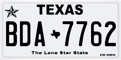 TX license plate BDA7762