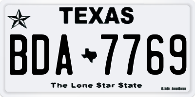 TX license plate BDA7769