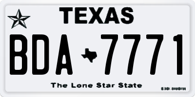TX license plate BDA7771