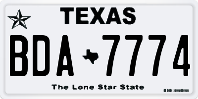 TX license plate BDA7774