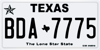 TX license plate BDA7775