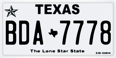 TX license plate BDA7778