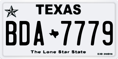 TX license plate BDA7779