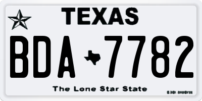 TX license plate BDA7782