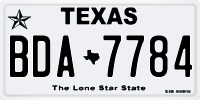 TX license plate BDA7784