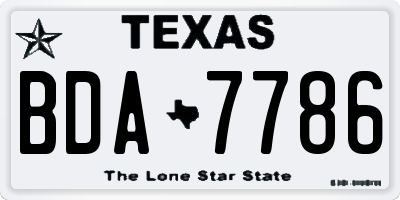 TX license plate BDA7786