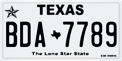 TX license plate BDA7789
