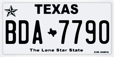 TX license plate BDA7790