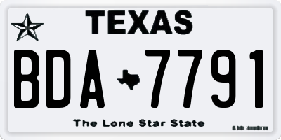 TX license plate BDA7791