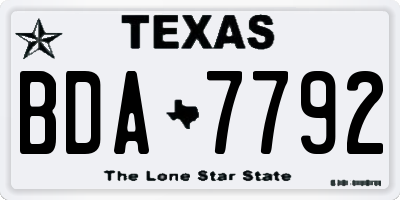 TX license plate BDA7792