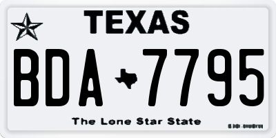 TX license plate BDA7795