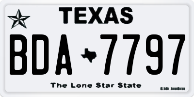 TX license plate BDA7797