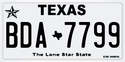 TX license plate BDA7799