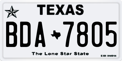TX license plate BDA7805