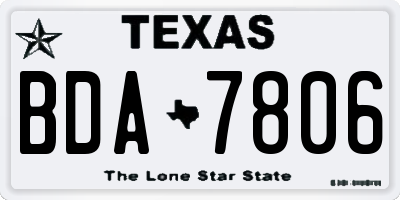 TX license plate BDA7806