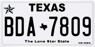 TX license plate BDA7809