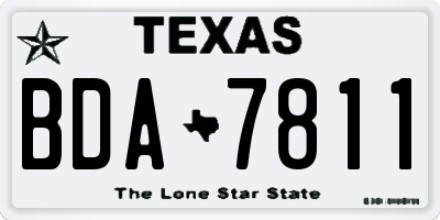TX license plate BDA7811