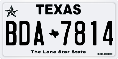 TX license plate BDA7814