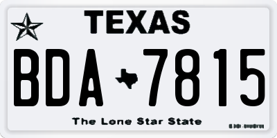TX license plate BDA7815