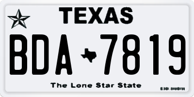 TX license plate BDA7819