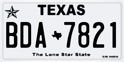 TX license plate BDA7821