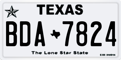 TX license plate BDA7824