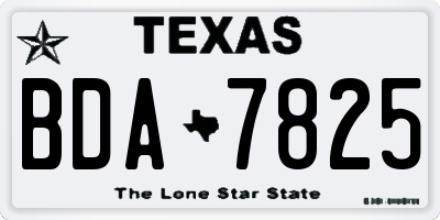 TX license plate BDA7825