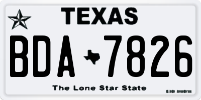 TX license plate BDA7826