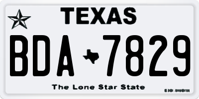 TX license plate BDA7829