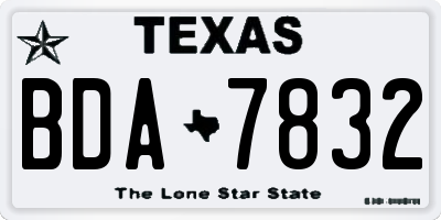 TX license plate BDA7832