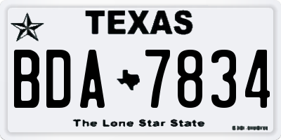 TX license plate BDA7834