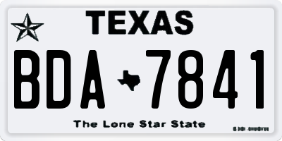 TX license plate BDA7841