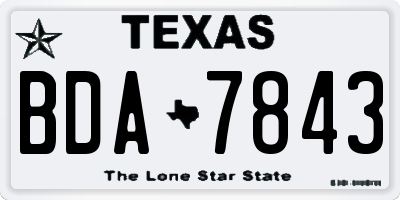 TX license plate BDA7843