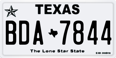 TX license plate BDA7844